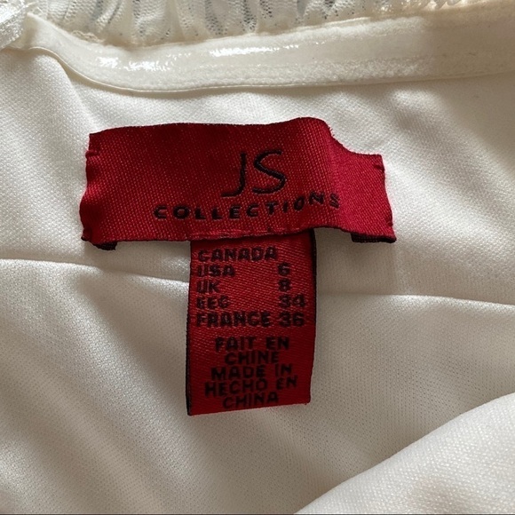 Gorgeous JS Collections Off White Pleated Halter Midi Dress Like New Size 6 - Picture 10 of 13